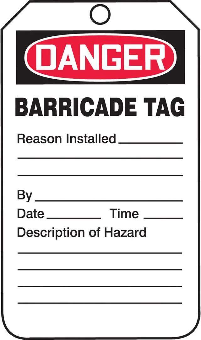 Alt view image 2 of 3 - ZORO SELECT 43Z341 Danger Tag, Lockout Tagout, Cardstock, 5 3/4 in H x 3 1/4 in