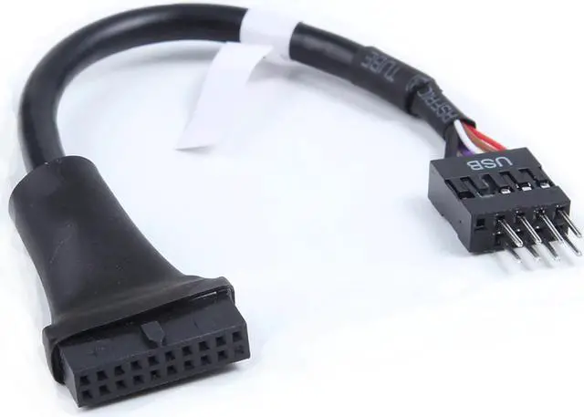 Alt view image 2 of 3 - Desktop 19pin USB 3.0 Female header to 9pin USB 2.0 Male port Comversion Cable Motherboard 9 Pin Male to 20 Pin Female adapter