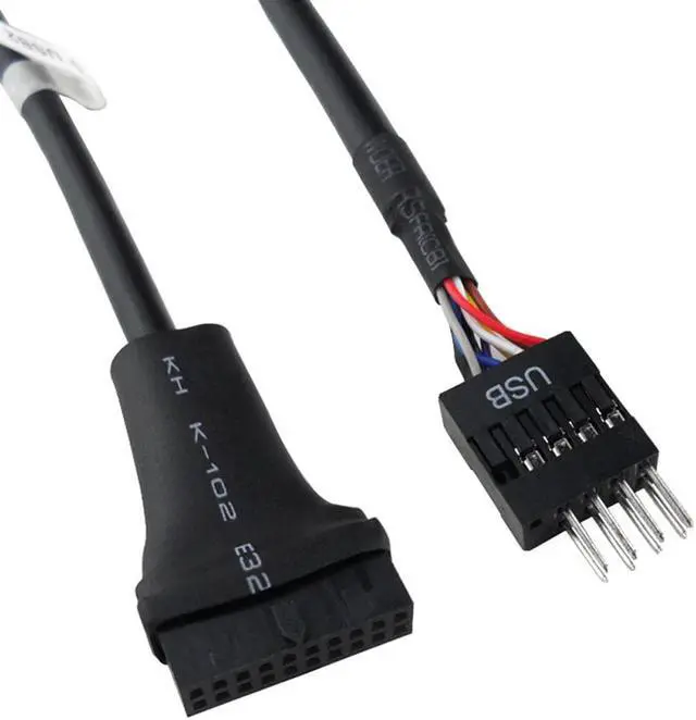 Alt view image 3 of 3 - Desktop 19pin USB 3.0 Female header to 9pin USB 2.0 Male port Comversion Cable Motherboard 9 Pin Male to 20 Pin Female adapter