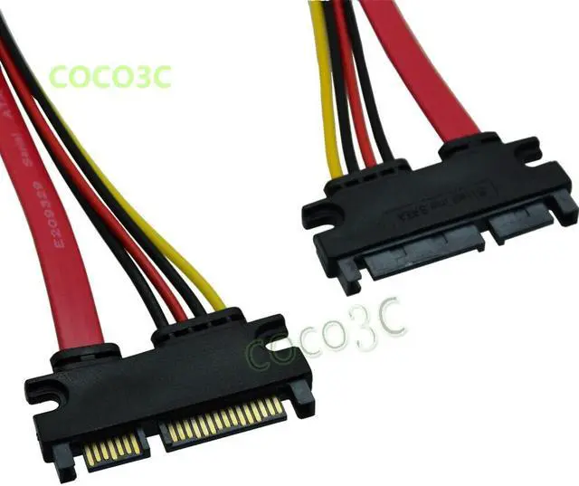 Alt view image 2 of 4 - 0.5M 2.5" / 3.5" Hard Disk sata port cable 22 Pin SATA male port to 22 ( 7+15 ) pin SATA male port Cable