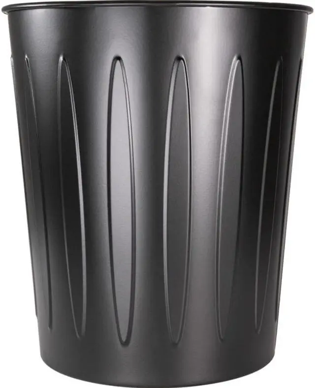 Alt view image 2 of 11 - Genuine Joe Steel 6 Gallon Fire-safe Trash Can - 6 gal Capacity - 14" Height x 13" Depth - Metal, Steel - Black  GJO5889