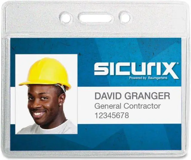 Alt view image 8 of 15 - SICURIX Vinyl Punched ID Badge Holders - Horizontal - Horizontal - 2.5" x 3.5" x - Vinyl - 50 / Pack - Clear