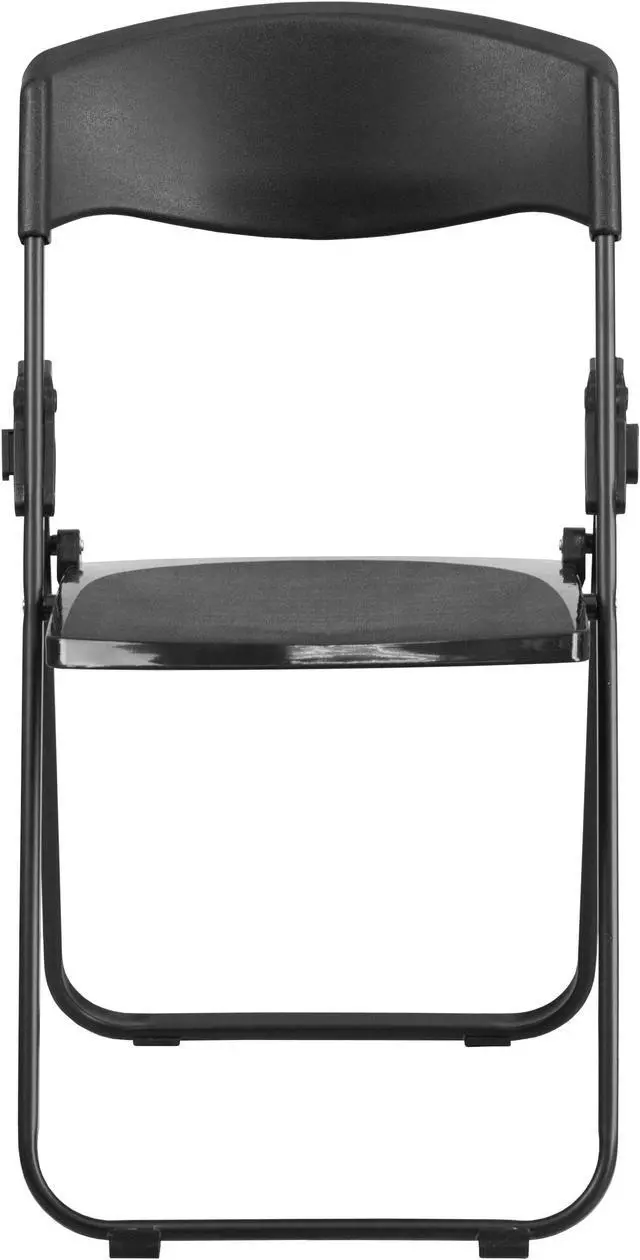 Alt view image 4 of 20 - 2 Pk. HERCULES Series 880 lb. Capacity Heavy Duty Black Plastic Folding Chair with Built-in Ganging Brackets