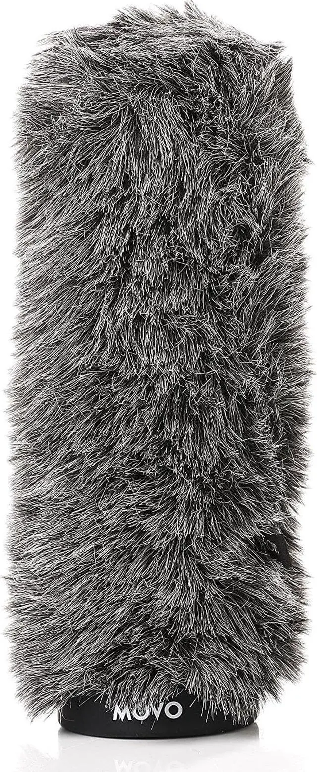 Alt view image 2 of 5 - Movo WS-G300 Furry Rigid Windscreen for Microphones 18-23mm in Diameter and up to 11.8" (30cm) Long - Dark Gray