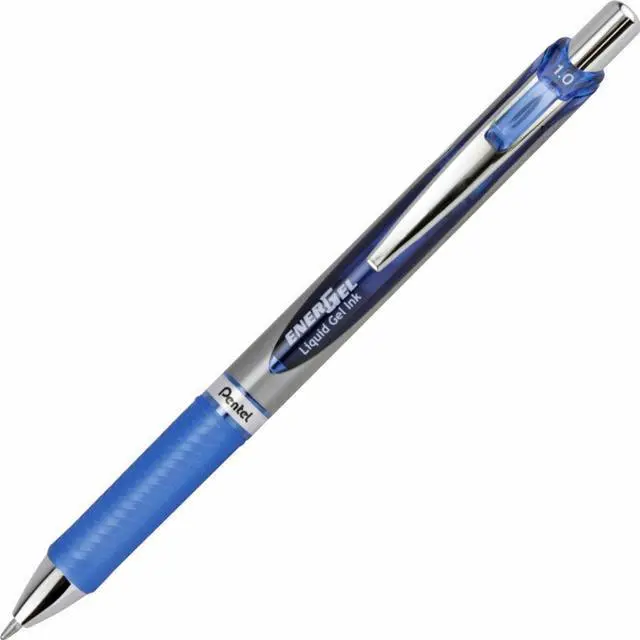 Alt view image 2 of 7 - Pentel EnerGel RTX Retractable Liquid Gel Pen 1 mm Black/Gray Barrel Blue Ink BL80C