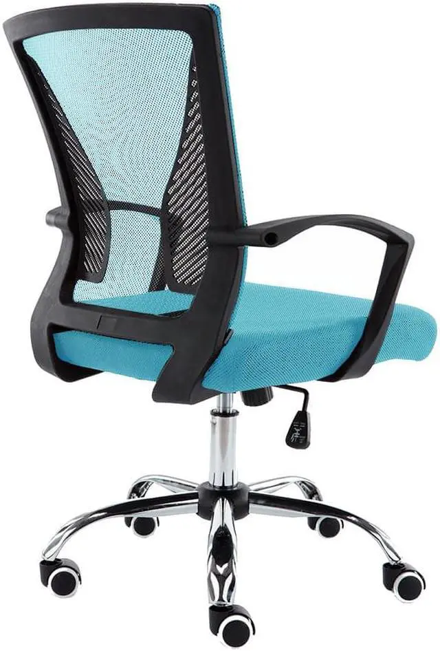 Alt view image 4 of 7 - Modern Home Zuna Mid-Back Office Chair - Black/Aqua