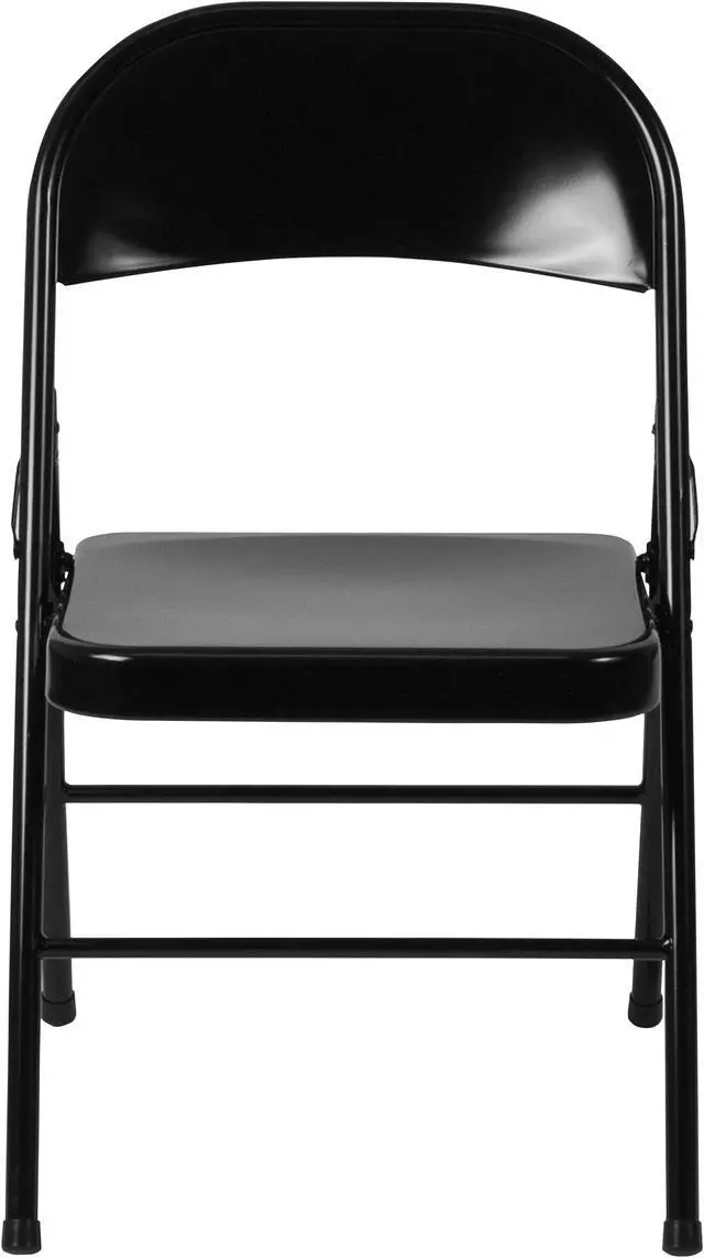 Alt view image 3 of 20 - HERCULES Series Double Braced Black Metal Folding Chair