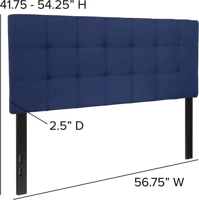 Alt view image 5 of 20 - Bedford Tufted Upholstered Full Size Headboard in Navy Fabric