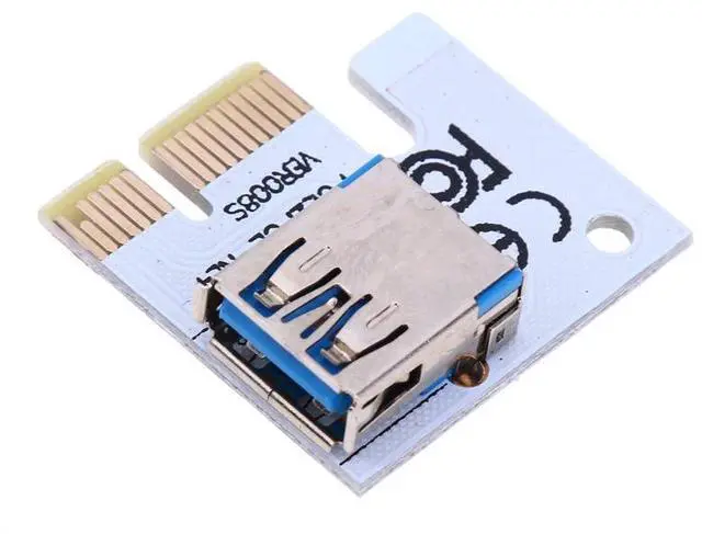 Alt view image 5 of 7 - 008S PC PCIe PCI-E PCI Express Riser Card 1x to 16x USB 3.0 Data Cable SATA to 4Pin IDE Molex Power Supply for BTC Miner Machine