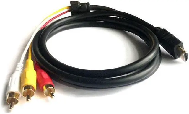 Alt view image 6 of 6 - HDMI to RCA Cable HDMI Male to 3RCA AV Composite Male M/M Connector Adapter Cable Cord Transmitter