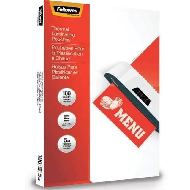 Alt view image 9 of 20 - Fellowes Thermal Laminating Pouches Menu 5 mil 100/Pack 5746001