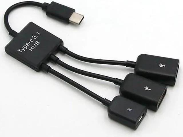 Alt view image 2 of 6 - USB type-C HUB 3 in 1 Type C OTG Host Cable Adapter Connector Splitter