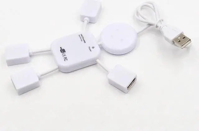 Alt view image 3 of 5 - 4 Port USB 2.0 High Speed Hub for PC Laptop Doll Man Design White