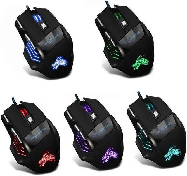 Alt view image 2 of 5 - 7 Buttons Wired Gaming Mouse Professional Adjustable 2500DPI USB Cable LED Optical Gamer Mouse for Computer Laptop PC Mice