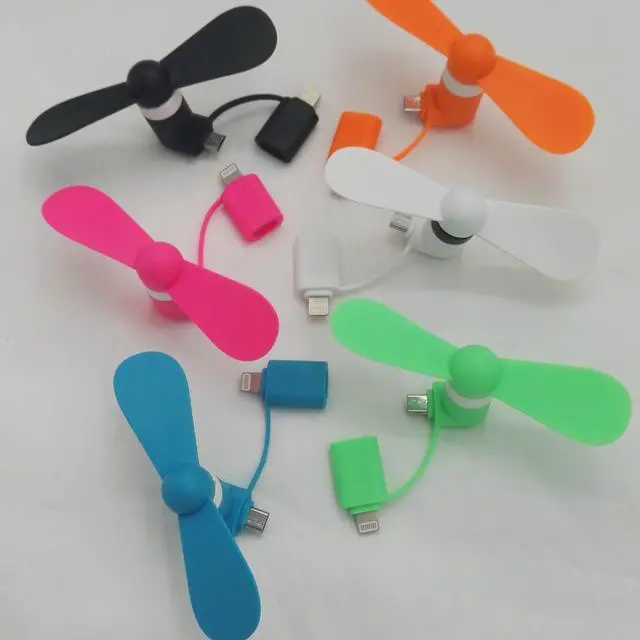 Alt view image 2 of 6 - 2 IN 1 Travel Portable CellPhone Mini Fan Cooling Cooler For Micro USB For iPhone 5 5S SE 6 6S Plus 8 Pin Android Phones S6 S7