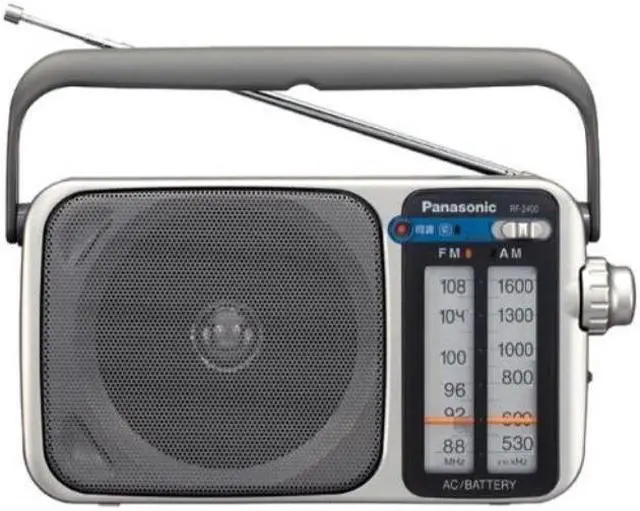 Main image of panasonic rf2400 am / fm radio, silver/grey