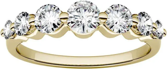 Main image of 14K Yellow Gold Moissanite by Charles & Colvard 4mm Round Wedding Band-size 5.5 0.87cttw DEW