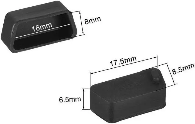Alt view image 2 of 4 - Silicone VGA Port Anti-Dust Stopper Cap Cover for DB9, RS232, Black 10pcs