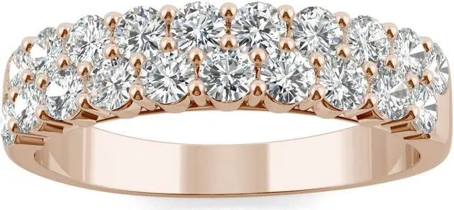 Main image of 14K Rose Gold Moissanite by Charles & Colvard 2.4mm Round Band-size 8 1.00cttw DEW