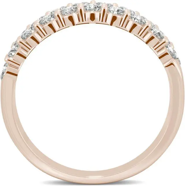 Alt view image 3 of 7 - 14K Rose Gold Moissanite by Charles & Colvard 2.4mm Round Band-size 8 1.00cttw DEW