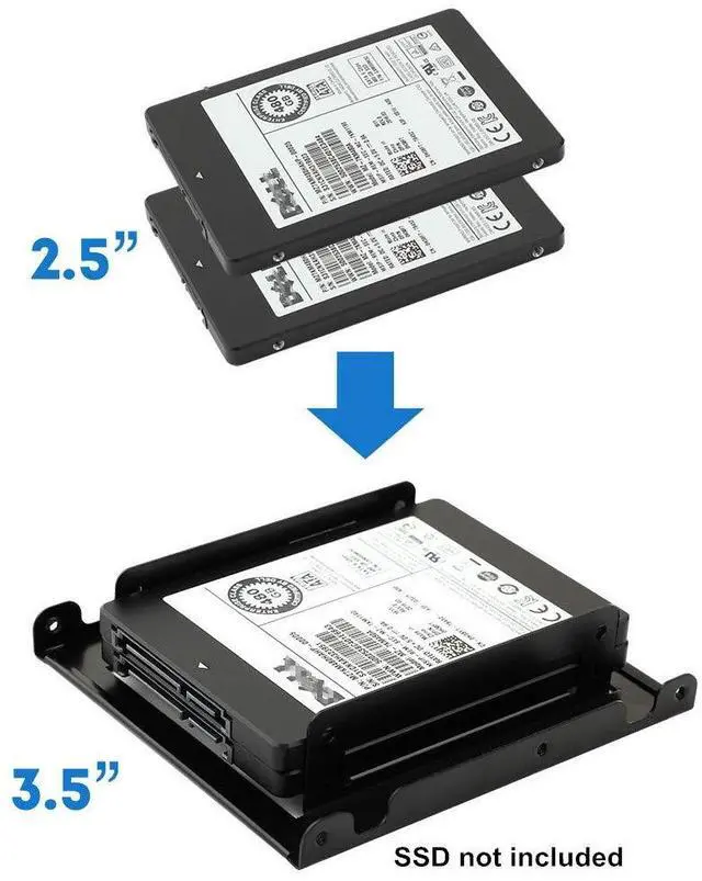Main image of Dual 2.5" to 3.5" HDD & SSD Converter Bracket Converts 2.5" Notebook Hard Drive to 3.5" Desktop Hard Drive Bay Mounting Bracket Adapter Mac | PC | Linux