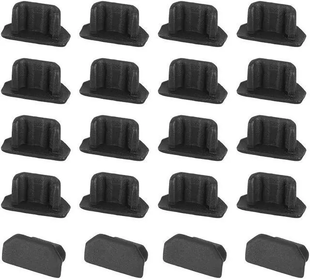 Main image of Silicone Micro USB Anti-Dust Stopper Cap Cover Black 20pcs