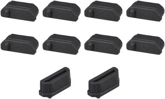 Main image of Silicone TV Male Port Anti-Dust Stopper Cap Cover Black 10pcs