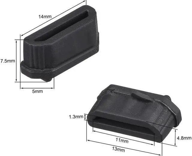 Alt view image 2 of 4 - Silicone TV Male Port Anti-Dust Stopper Cap Cover Black 10pcs