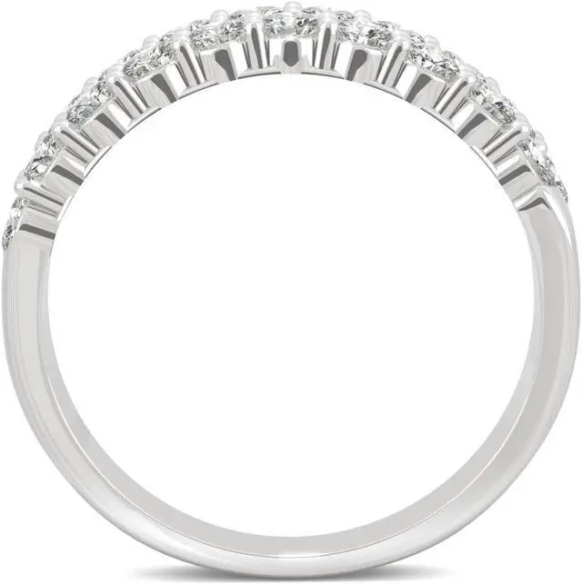 Alt view image 3 of 7 - 14K White Gold Moissanite by Charles & Colvard 2.4mm Round Band-size 6 1.00cttw DEW