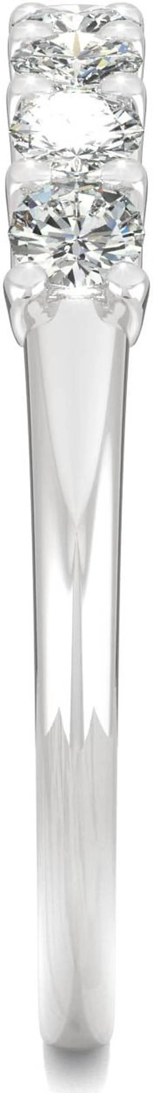 Alt view image 5 of 7 - 14K White Gold Moissanite by Charles & Colvard 2.5mm Round Wedding Band-size 7 0.42cttw DEW