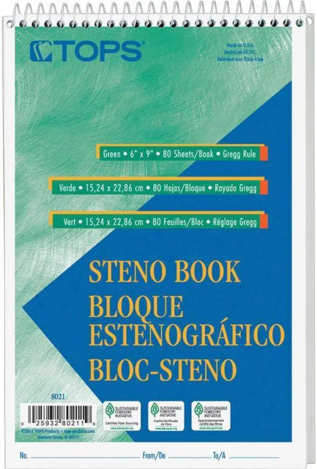 Alt view image 9 of 15 - Tops Steno Book Gregg Rule 80 Sheets/PD 6"x9" 12/PK White 8020