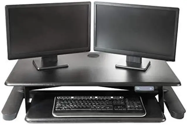 Alt view image 3 of 12 - Kantek Electric Sit to Stand Workstation (STS965)