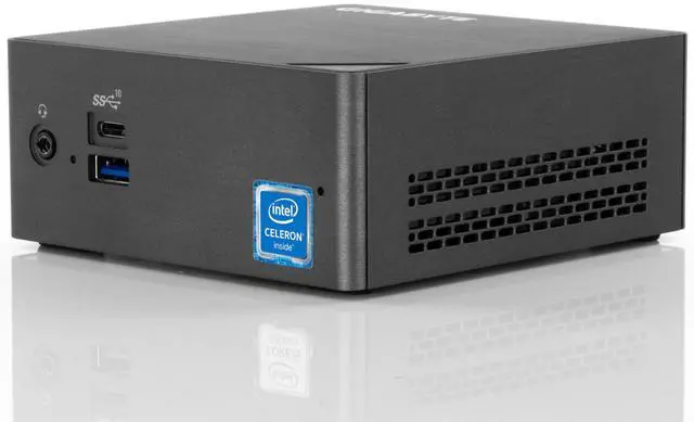 Alt view image 4 of 7 - GIGABYTE BRIX Mini PC, Intel Quad-Core Celeron J4105 Upto 2.5GHz, 4GB RAM, 128GB NVMe SSD + 1TB HDD, HDMI, Mini DisplayPort, LAN, Wi-Fi, Bluetooth, Windows 10 Pro