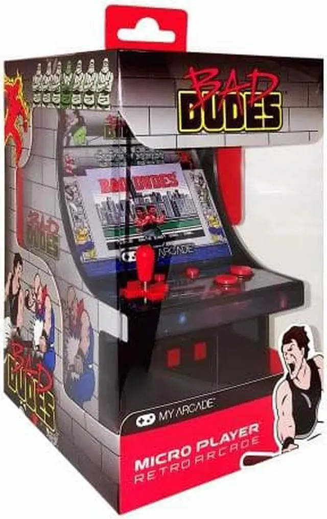 Alt view image 7 of 8 - MY ARCADE Bad Dudes Collectible Retro Micro Arcade Machine Portable Handheld Video Game Licensed by Data East