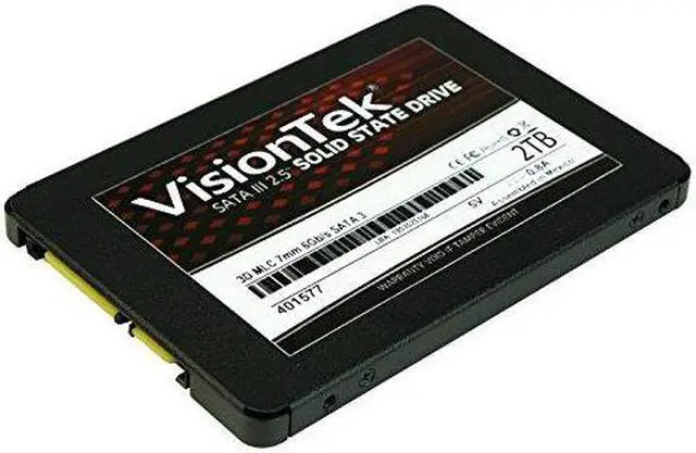 Alt view image 3 of 15 - VisionTek 2 TB 3D MLC 7mm 2.5" Internal SSD - SATA 2 TB Internal SSD