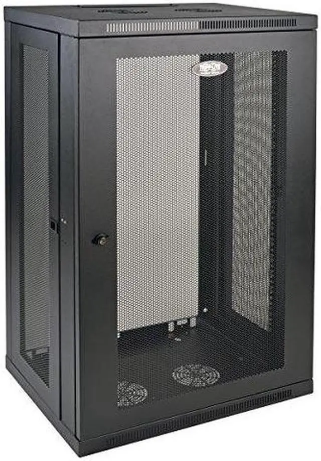 Alt view image 4 of 20 - Tripp Lite 21U Low-Profile Switch-Depth Wall-Mount Rack Enclosure Server Cabinet (SRW21U)