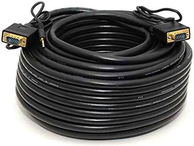 Alt view image 3 of 13 - Monoprice 100Ft Super Vga Hd15 M/M Cable W/ Stereo Audio And Triple Shielding