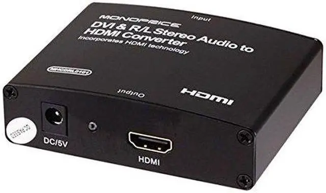 Alt view image 4 of 7 - Monoprice DVI and R/L Stereo Audio to HDMI Converter