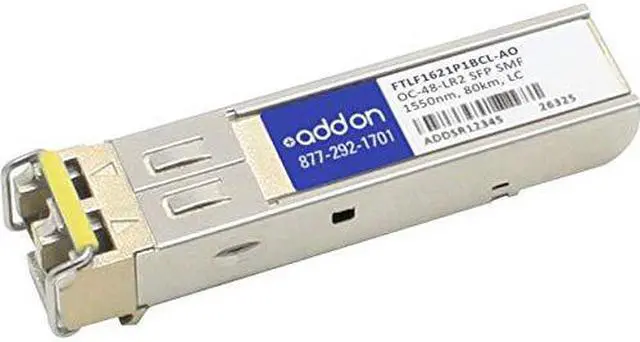 Alt view image 2 of 3 - Addon Finisar Ftlf1621p1bcl Compatible Taa Compliant Oc-48-Lr2 Sfp Transceiver (Smf 1550Nm 80Km Lc)