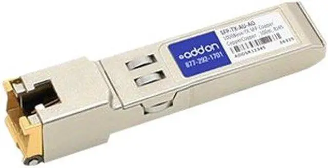 Alt view image 3 of 5 - AddOn Aruba Networks SFP-TX-AU Compatible TAA Compliant 10/100/1000Base-TX SFP Transceiver (Copper, 100m, RJ-45)