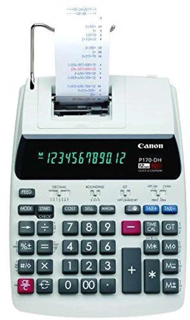 Alt view image 5 of 20 - Canon P170-DH-3 Printing Calculator Black/Red Print 2.3 Lines/Sec 2204C001