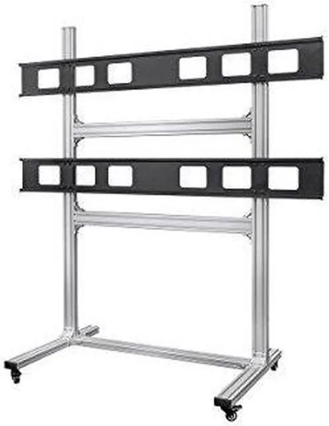 Alt view image 7 of 20 - Monoprice Commercial Series 2x2 Video Wall Mount Bracket System Rolling Display Cart with Micro Adjustment Arms For LED