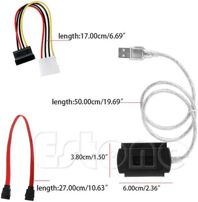 Alt view image 6 of 6 - For 2.5/3.5 Drive Hard SATA/PATA/IDE Drive to USB 2.0 Adapter Converter Cable #4XFC# Drop shipping