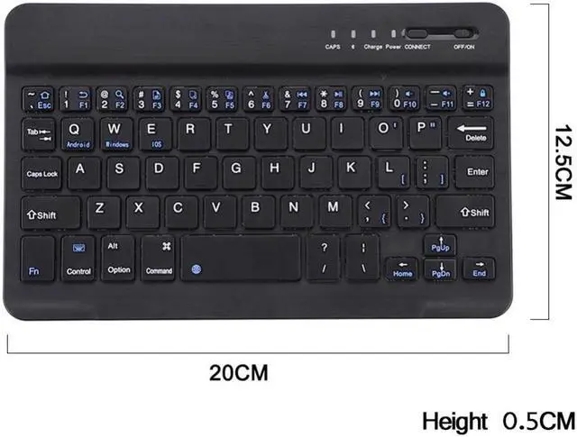 Alt view image 3 of 5 - Black 7 inches Quiet Slim Keyboard for iPad Galaxy Tabs IOS & Android Windows Tablets/Desktop/Laptop Mini Bluetooth Wireless