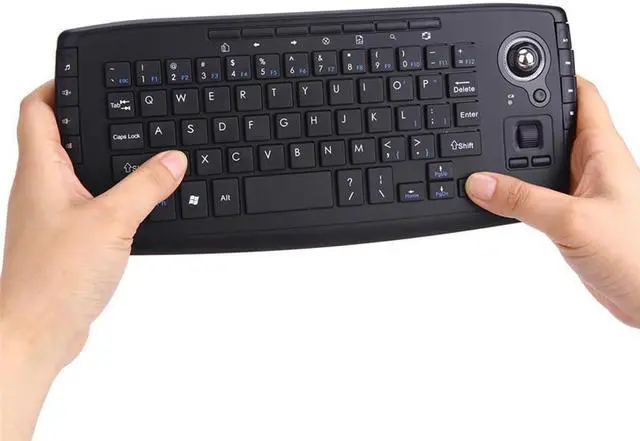 Alt view image 6 of 6 - Mini 2.4G Wireless Keyboard with Trackball Sky Squirrel Handheld Touchpad gaming keyboard