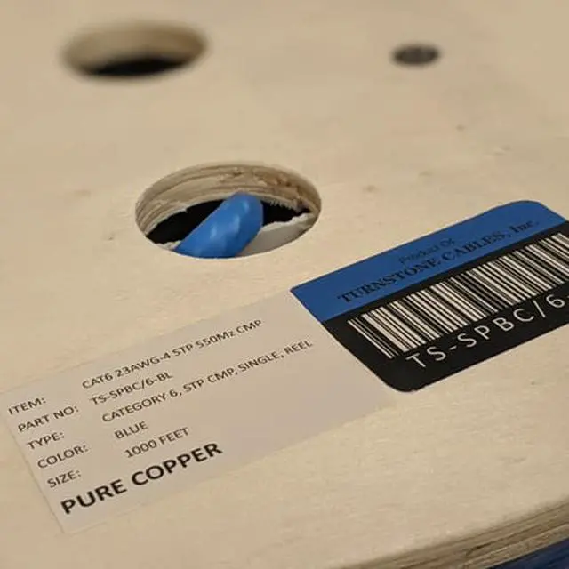 Alt view image 2 of 3 - Cat6 Plenum Shielded (CMP), 1000ft, 23AWG | 100% Solid Bare Copper | 550MHz | Bulk Ethernet Cable, Available in Blue, White & Black Color (Blue)