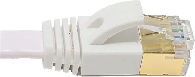 Alt view image 4 of 6 - Micro Connectors 50 Feet Cat7 Shielded RJ45 Flat Patch Cable with Cable Clips White (E11-050FL-W)
