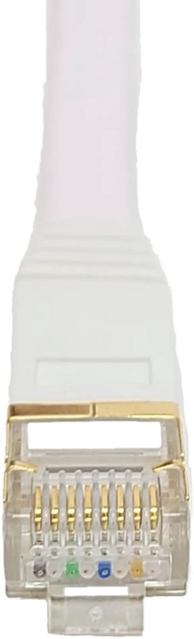 Alt view image 4 of 6 - Micro Connectors 25 Feet Cat7 Shielded RJ45 Flat Patch Cable with Cable Clips-White (E11-025FL-W)