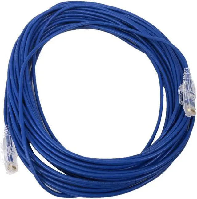 Alt view image 5 of 5 - Micro Connectors 100 Feet Ultra Slim Cat6 Patch 28AWG Cable Blue (E08-100BL-SLIM)