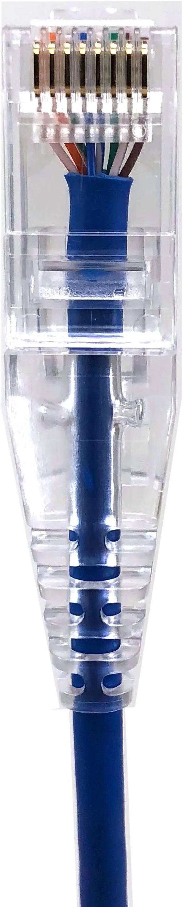 Alt view image 3 of 5 - Micro Connectors 14 Feet Cat6A Ultra Slim Patch 28AWG Cable-Blue (E09-014BL-SLIM)